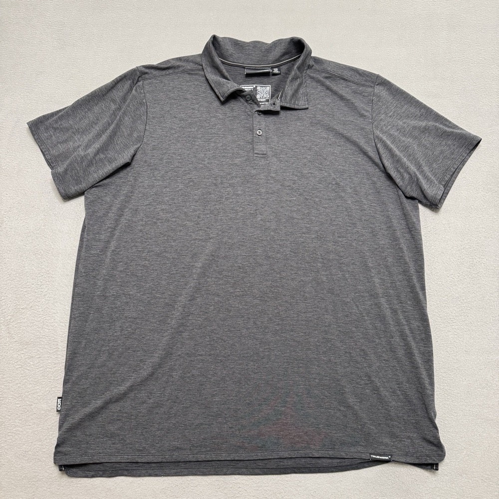 Truewerk EDO Polo Shirt Mens XXL Gray Workwear Tech Performance Stretch